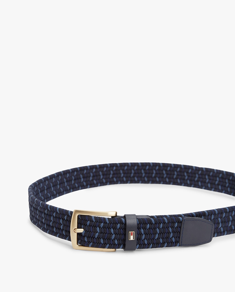 Cinto Entrançado com Fivela Metálica Azul-índigo-2