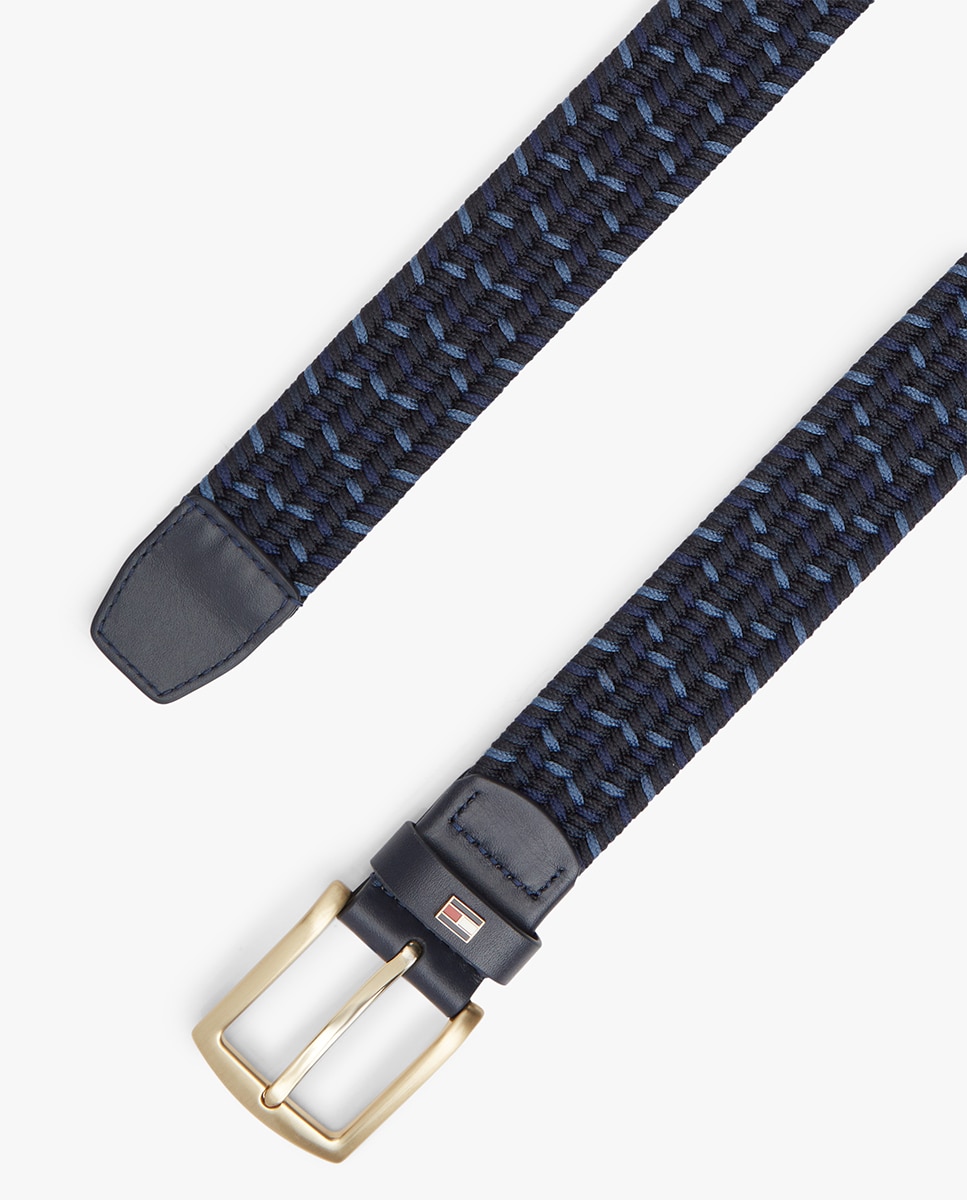 Cinto Entrançado com Fivela Metálica Azul-índigo-3