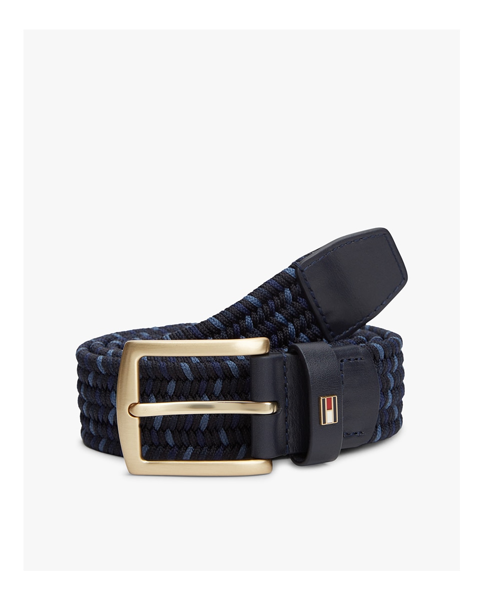 Cinto Entrançado com Fivela Metálica Azul-índigo-4