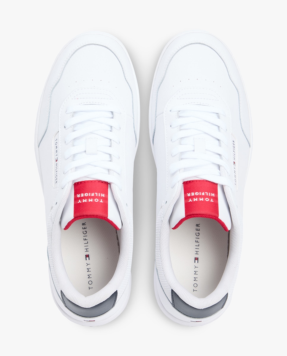 Sapatilhas Lisas com Detalhes da Marca Branco-6