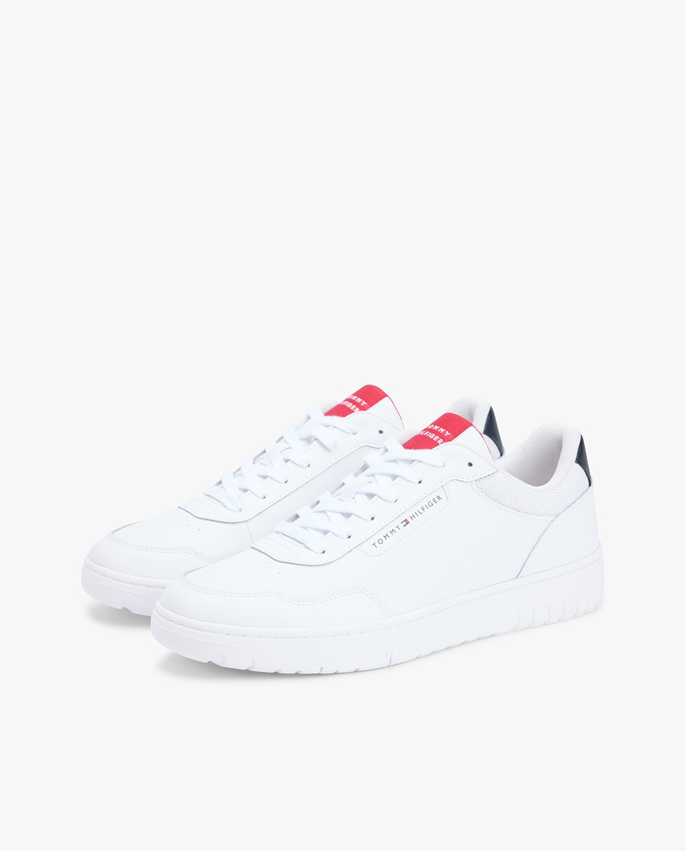 Sapatilhas Lisas com Detalhes da Marca Branco-7