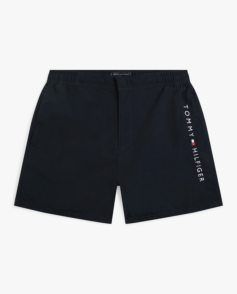 Calções de Banho Lisos com Cintura Ajustável Azul-marinho-4