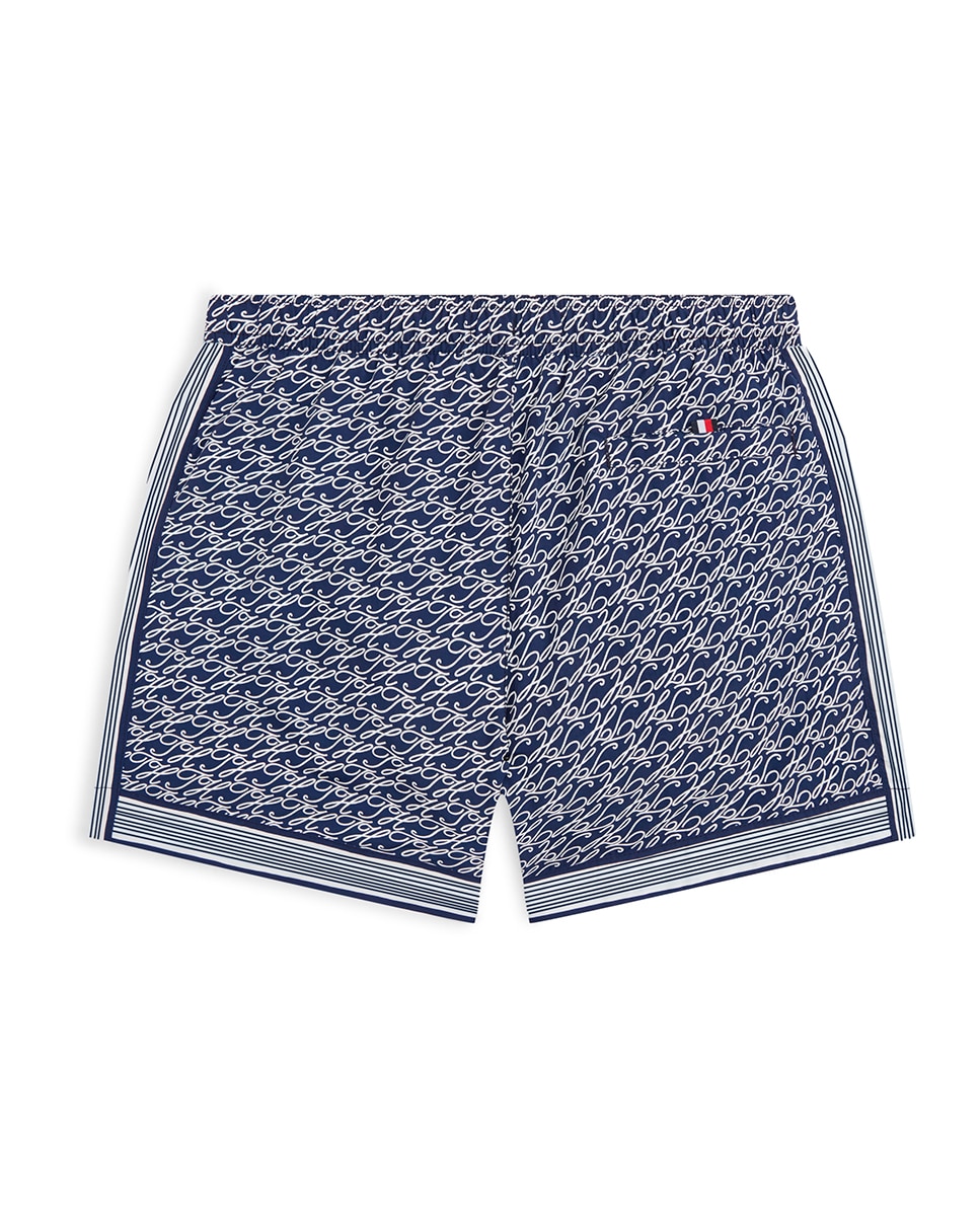 Calções de Banho Estampados com Cintura Ajustável Azul-marinho-2