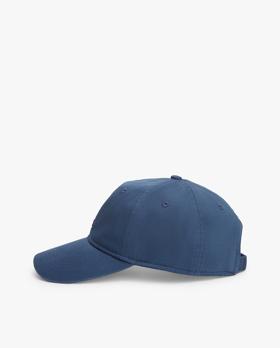 Boné de Algodão com Logótipo de Bandeira Bordada Azul-índigo-3