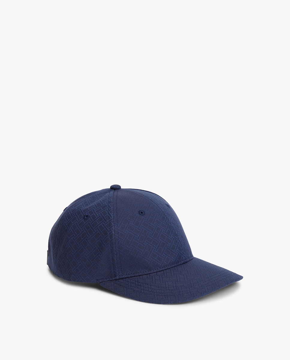 Boné de Algodão com Mini Estampado Azul-marinho-1