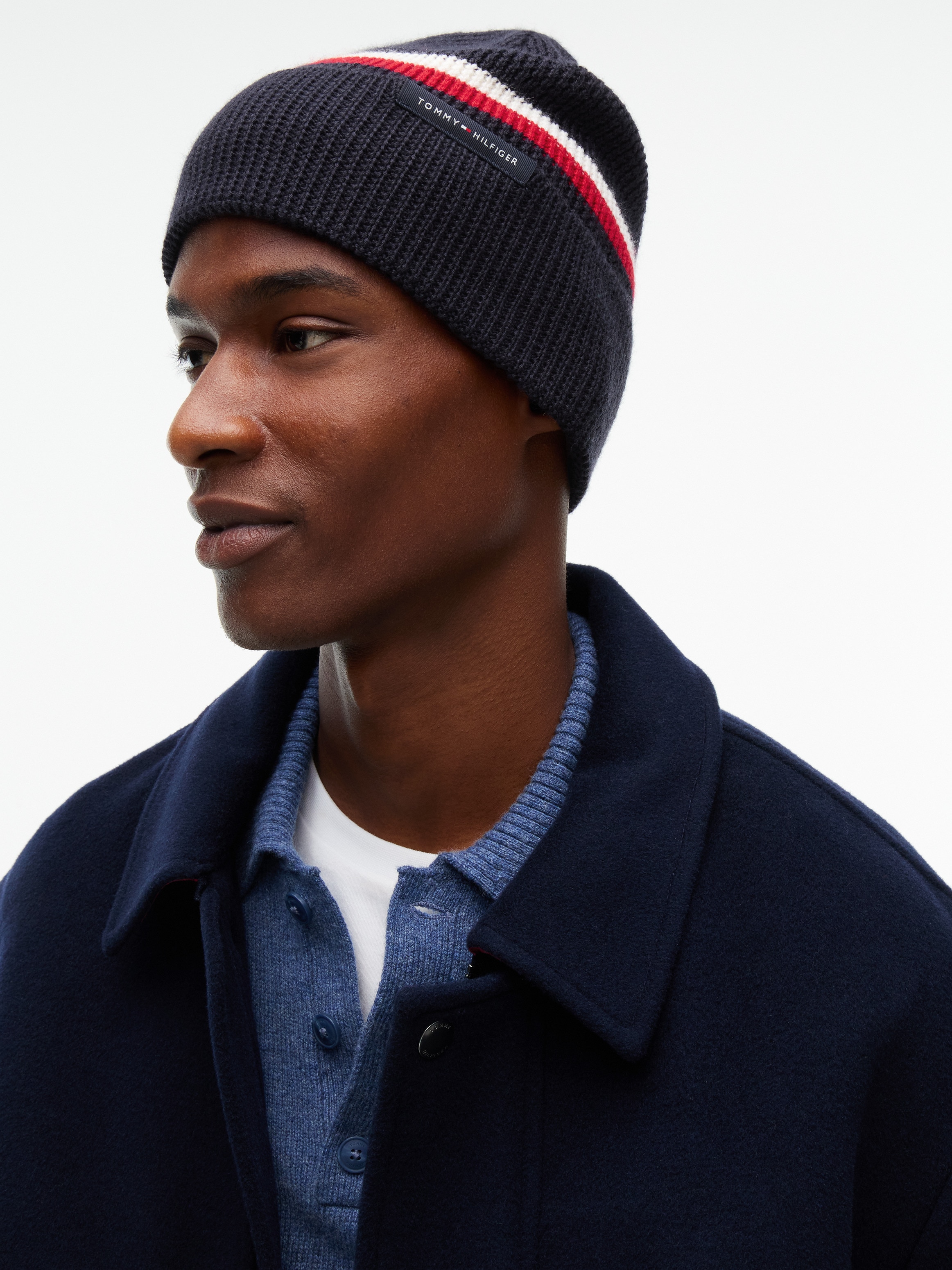 Imagen 4 de Gorro de caballero tipo beanie estampado - Tommy Hilfiger - Azul marino Azul marino