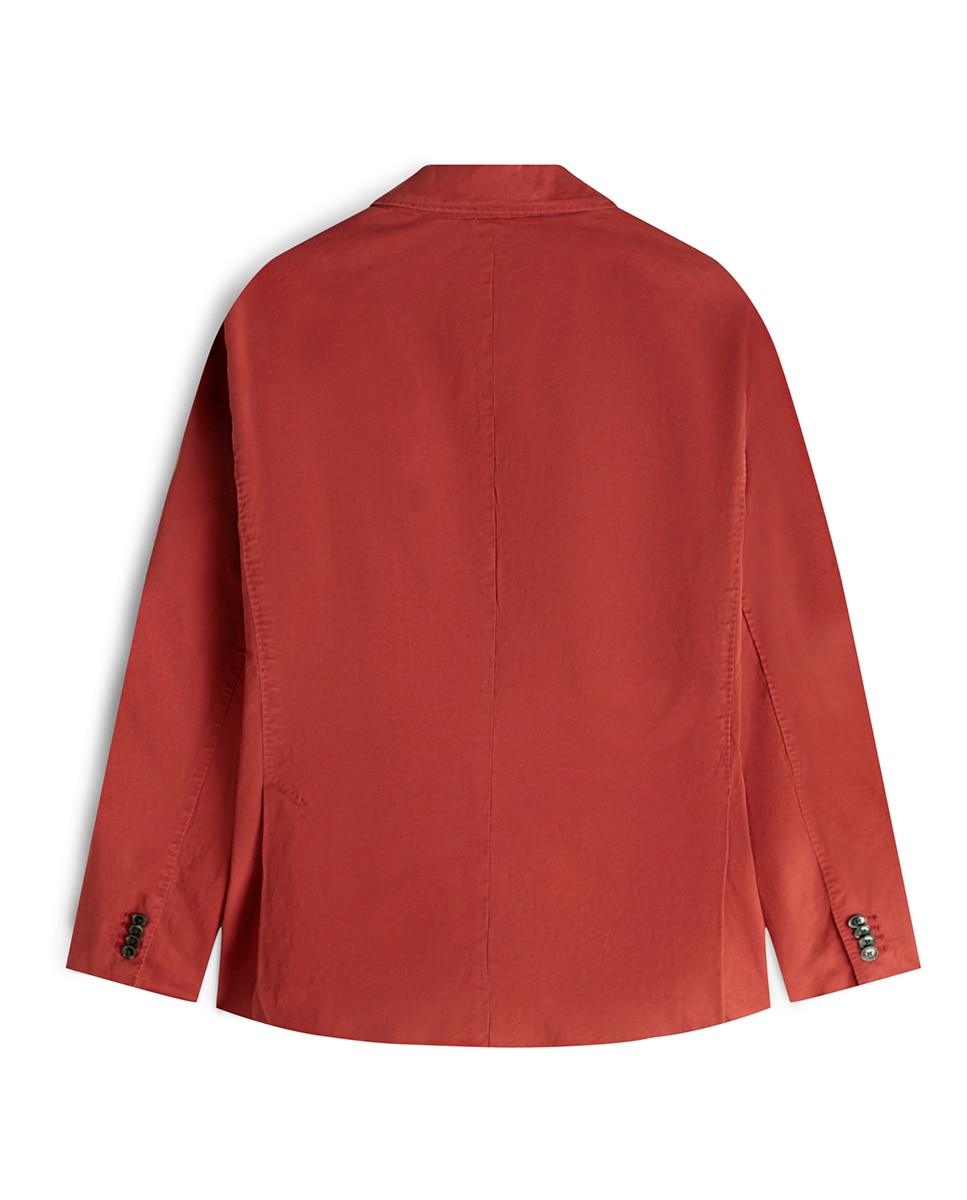 Blazer de Algodão com Bolsos Laterais Vermelho-2