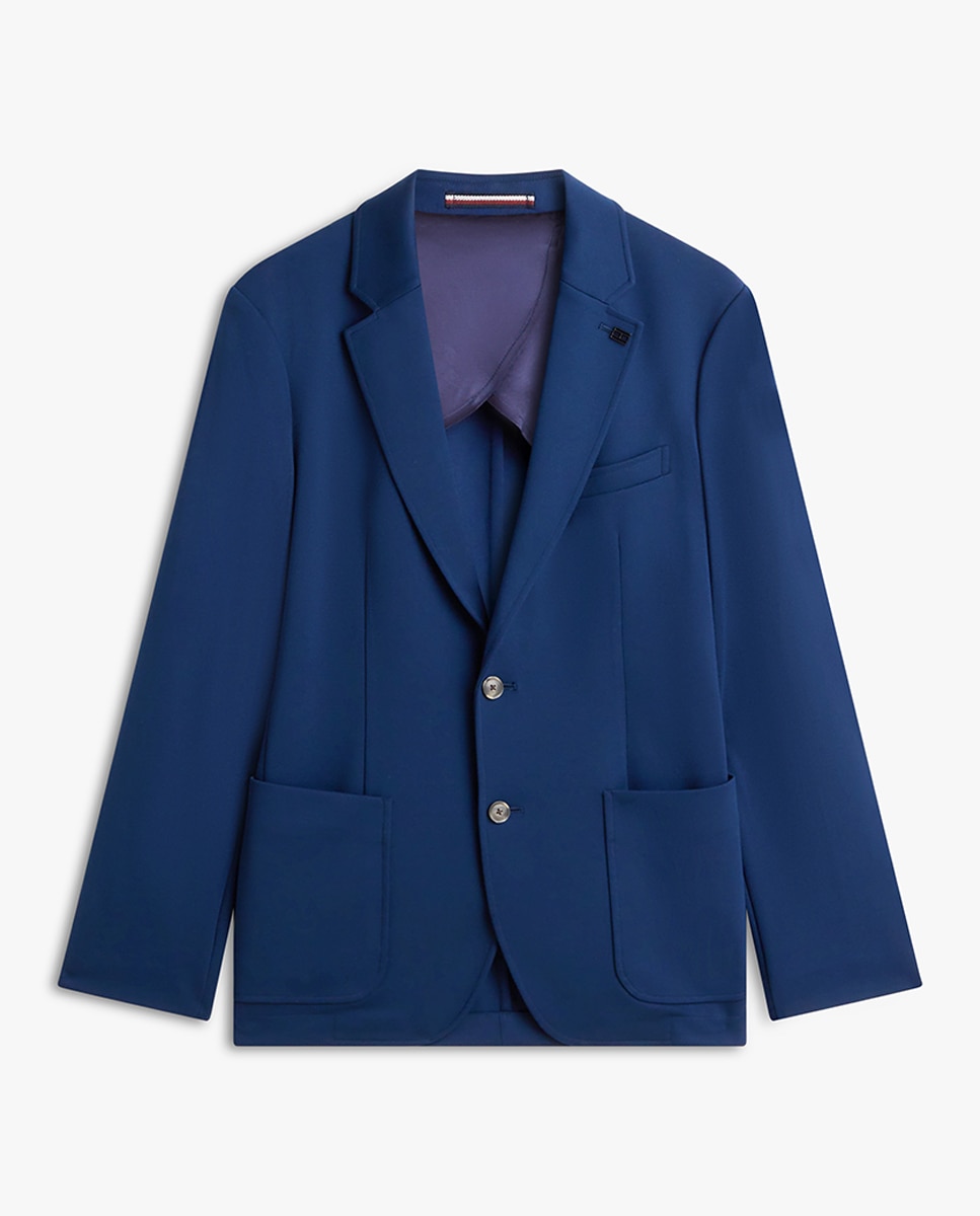 Blazer de Malha Milano com Bolsos Laterais Azul-marinho-4