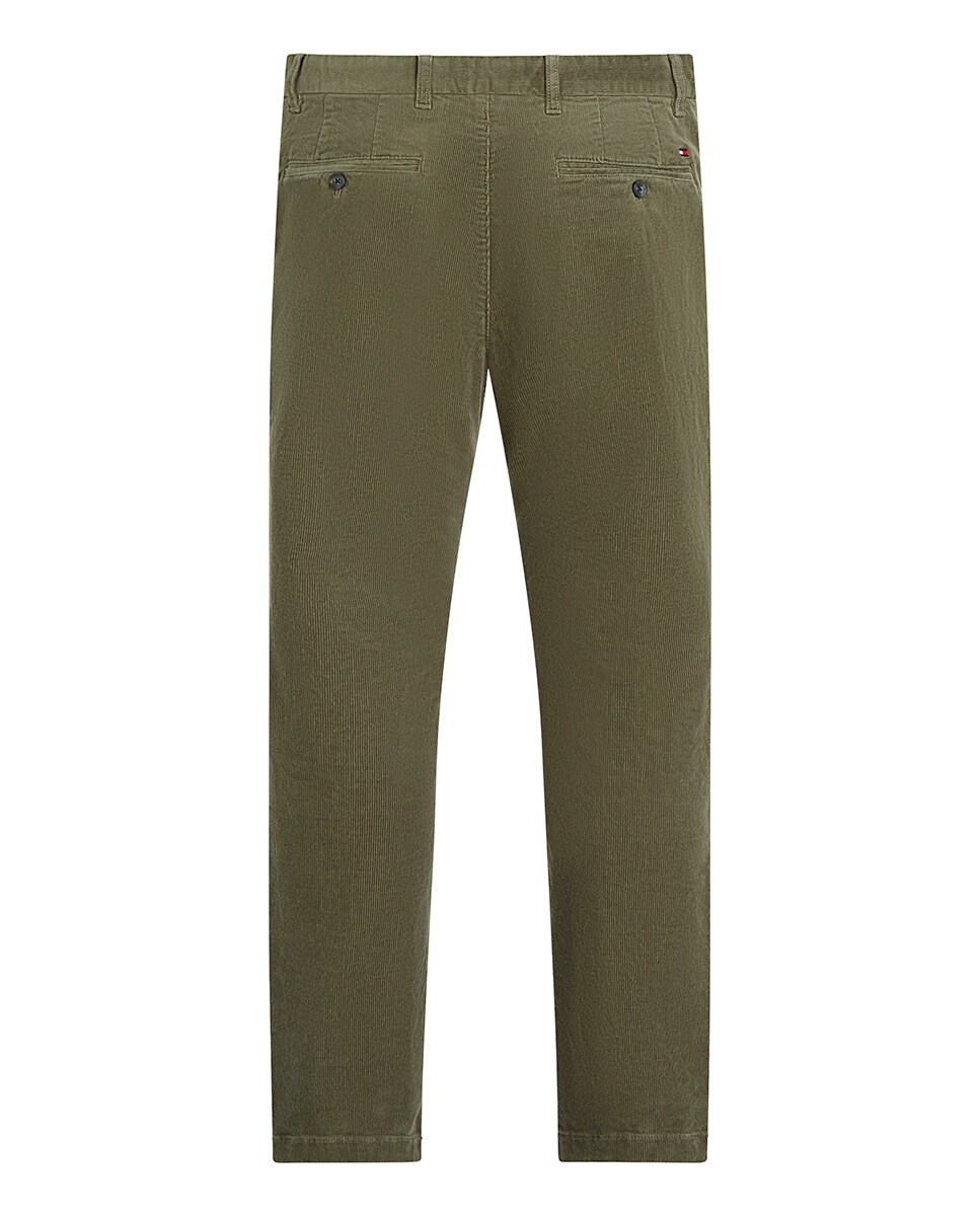 Calças de Bombazina Regular Fit Denton Verde-militar-2