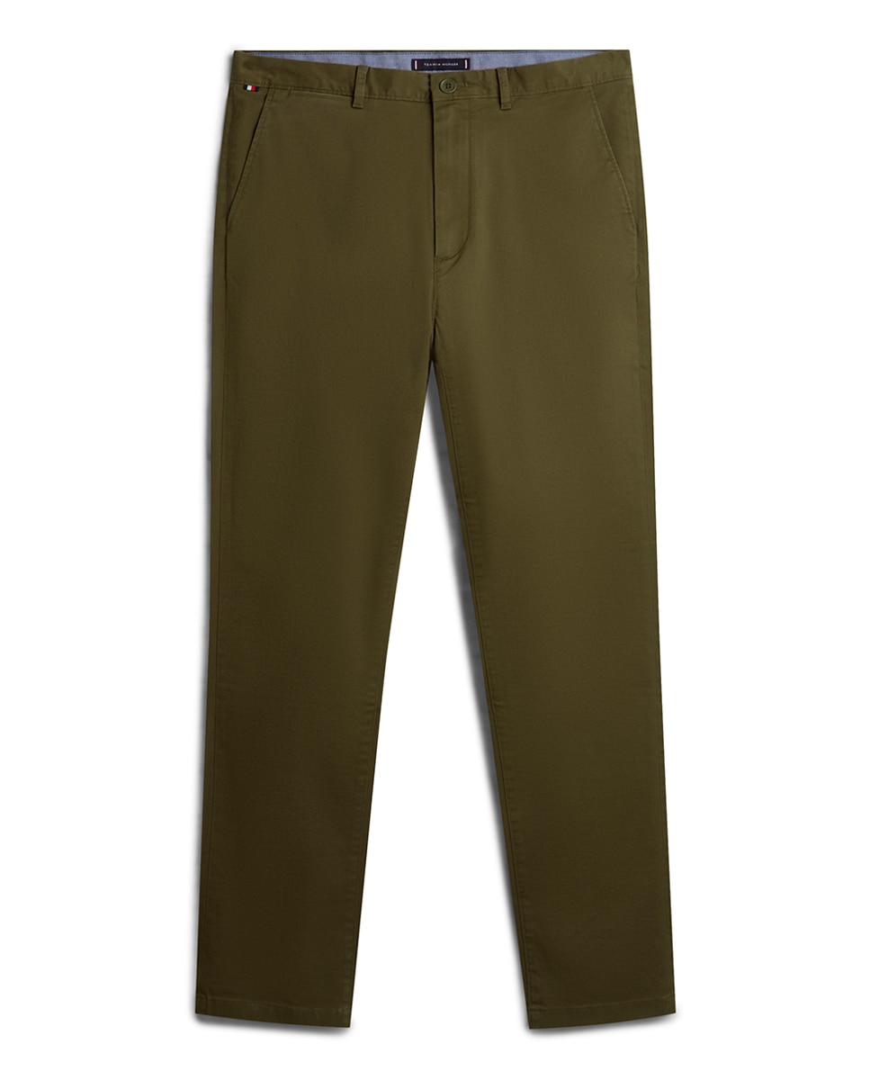 Calças Chino Denton Verde-militar-5
