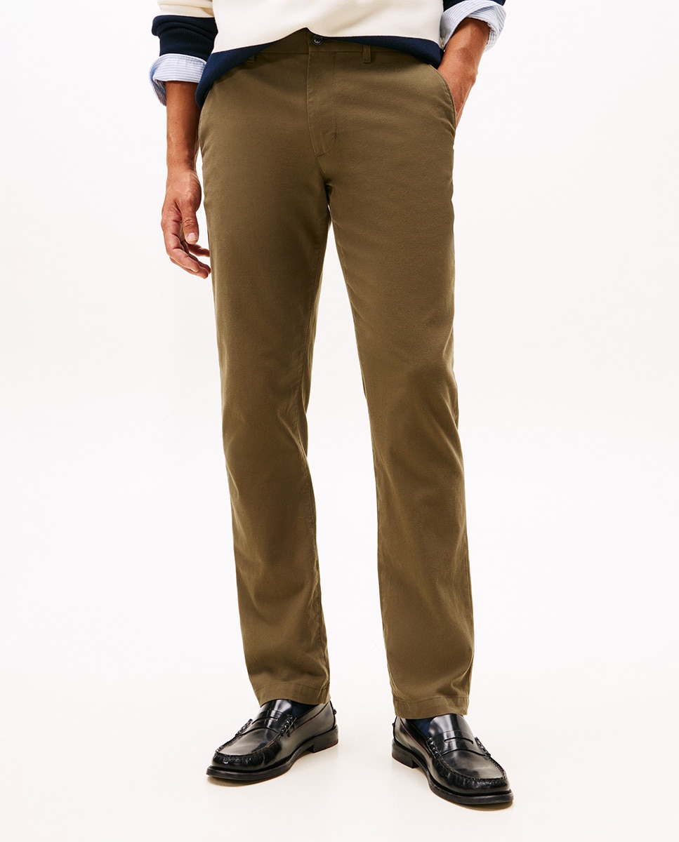 Calças Chino com Estrutura Verde-militar-2
