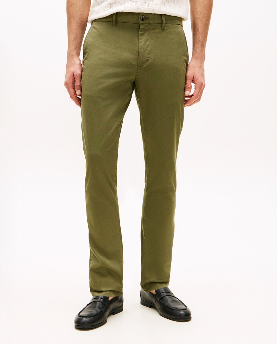 Calças Chino Slim Fit Bleecker Verde-militar-2