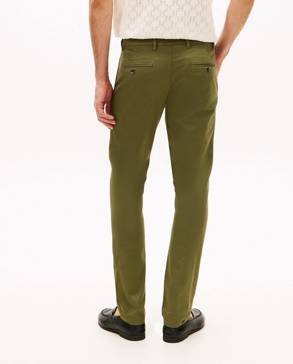 Calças Chino Slim Fit Bleecker Verde-militar-3