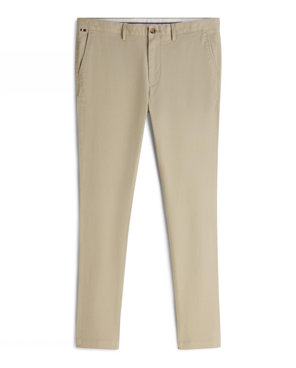 Calças Skinny Fit com Estrutura Bege-7