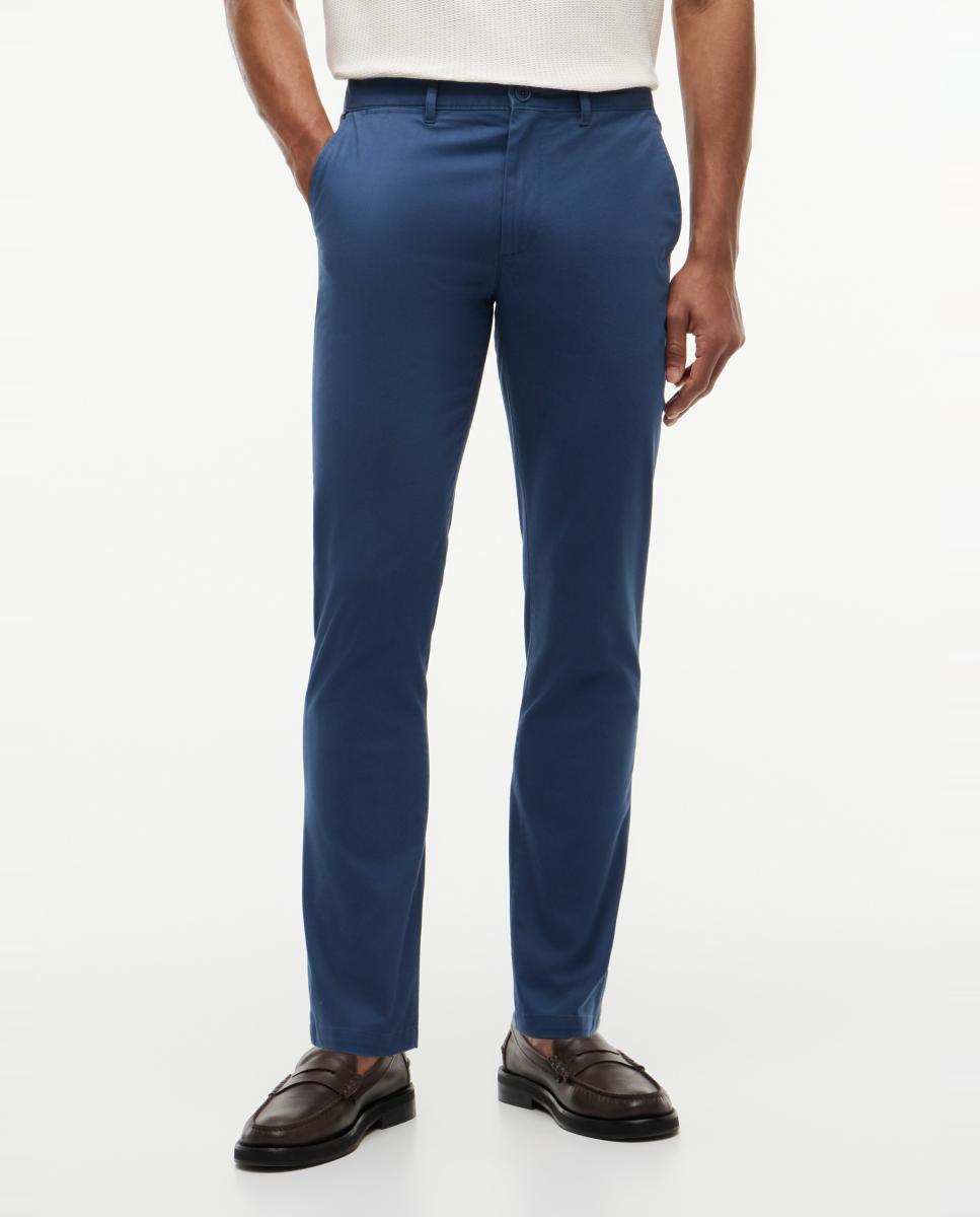 Calças Chino Clássicas Denton Slim Fit Azul-índigo-2