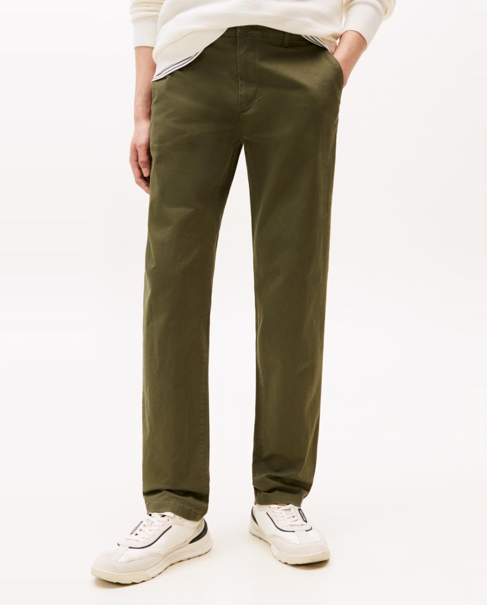 Pantalón chino clásico de caballero con fit Denton slim - Tommy Hilfiger - Verde militar Verde militar-2