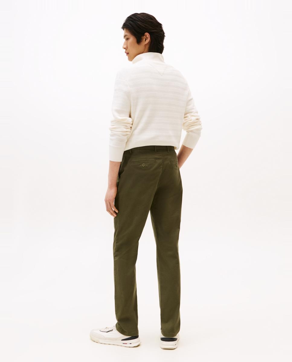 Pantalón chino clásico de caballero con fit Denton slim - Tommy Hilfiger - Verde militar Verde militar-3