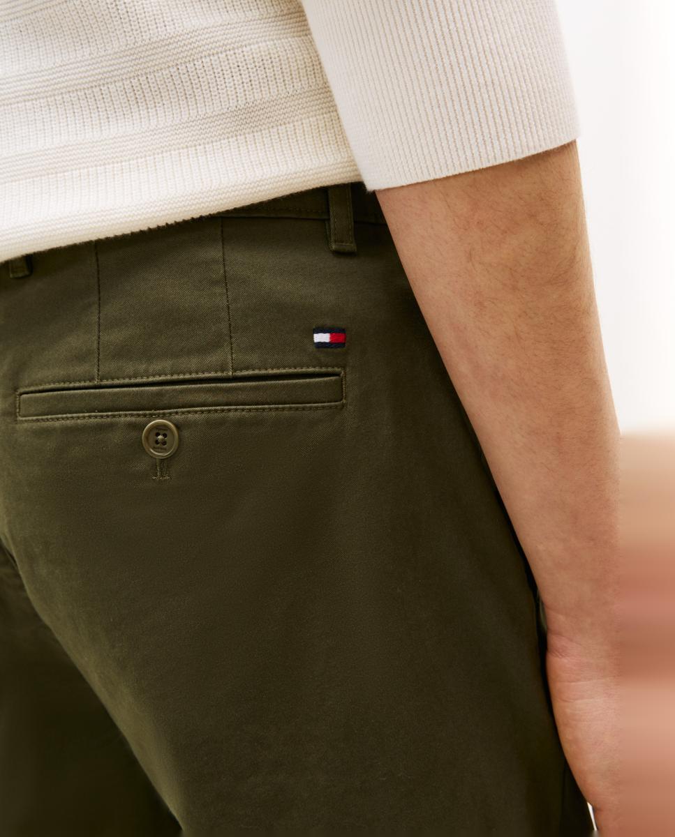 Pantalón chino clásico de caballero con fit Denton slim - Tommy Hilfiger - Verde militar Verde militar-6