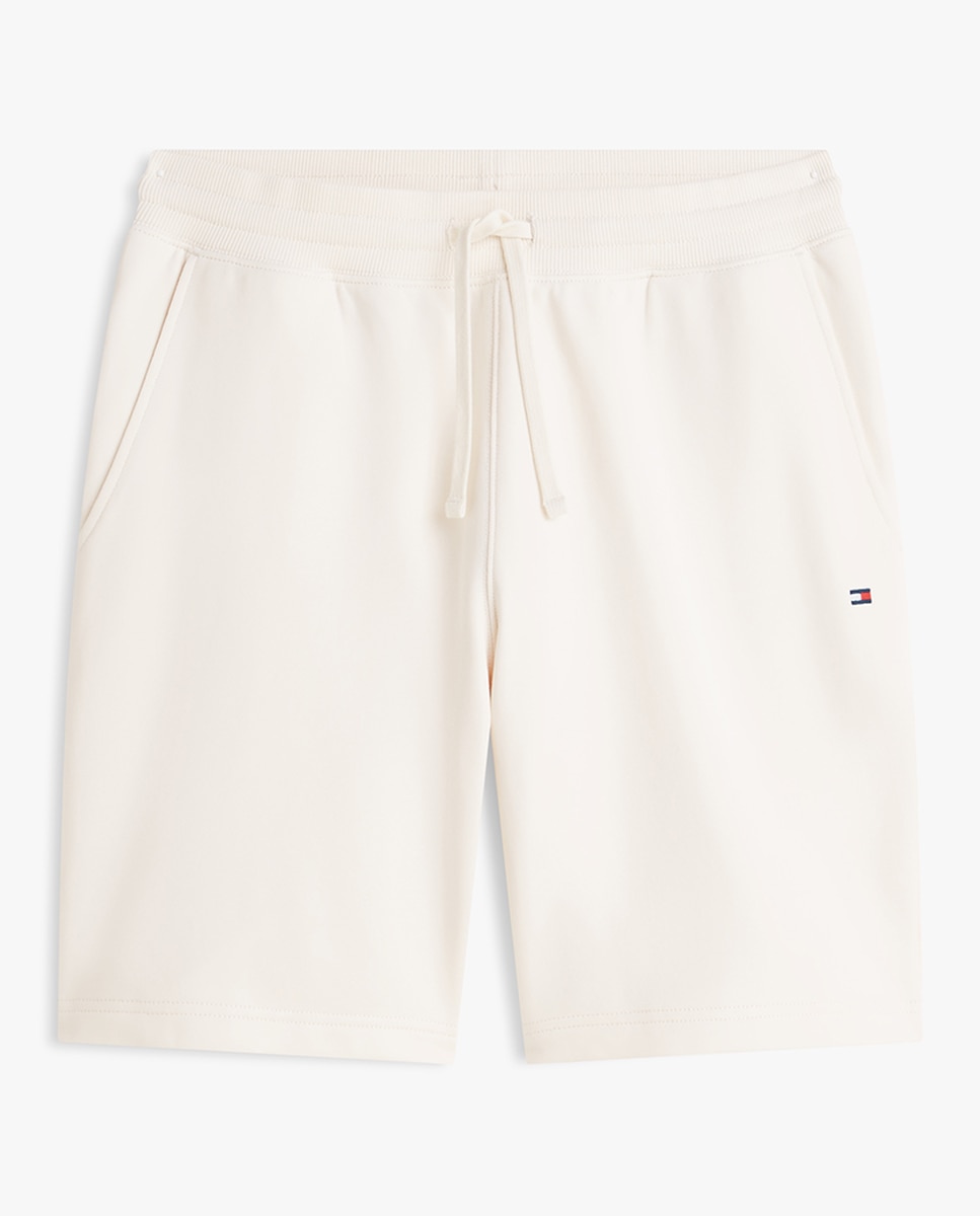 Bermudas de Fato de Treino Lisas Branco-5