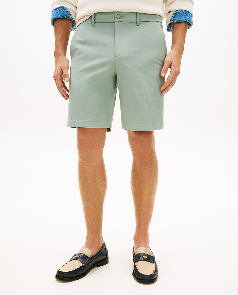 Bermudas Lisas com Cintura Ajustável Verde-2