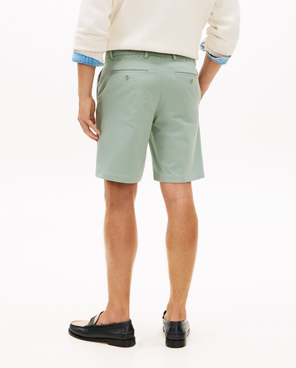 Bermudas Lisas com Cintura Ajustável Verde-3