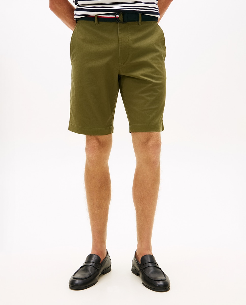 Bermudas Chino Lisas Verde-militar-2