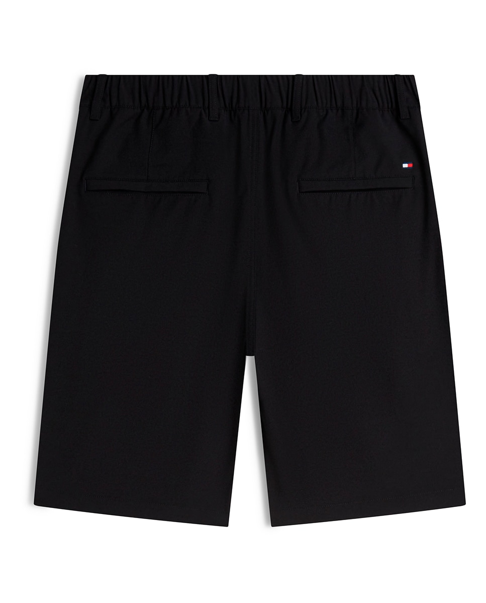 Bermudas Lisas com Cintura Ajustável Preto-2