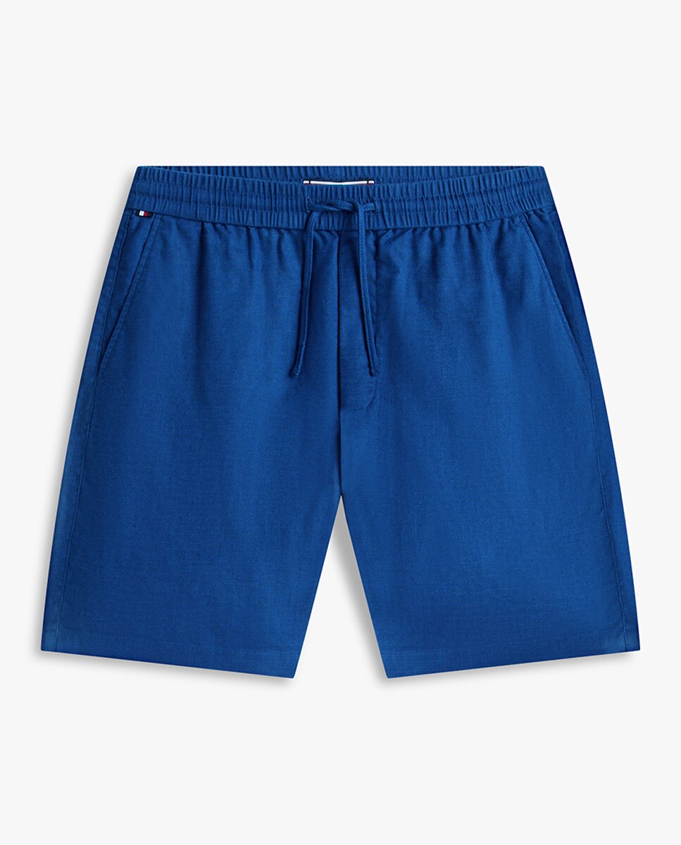 Bermuda regular fit cintura elástica y cordón de lino de hombre - Tommy Hilfiger - Beige Azul marino-5