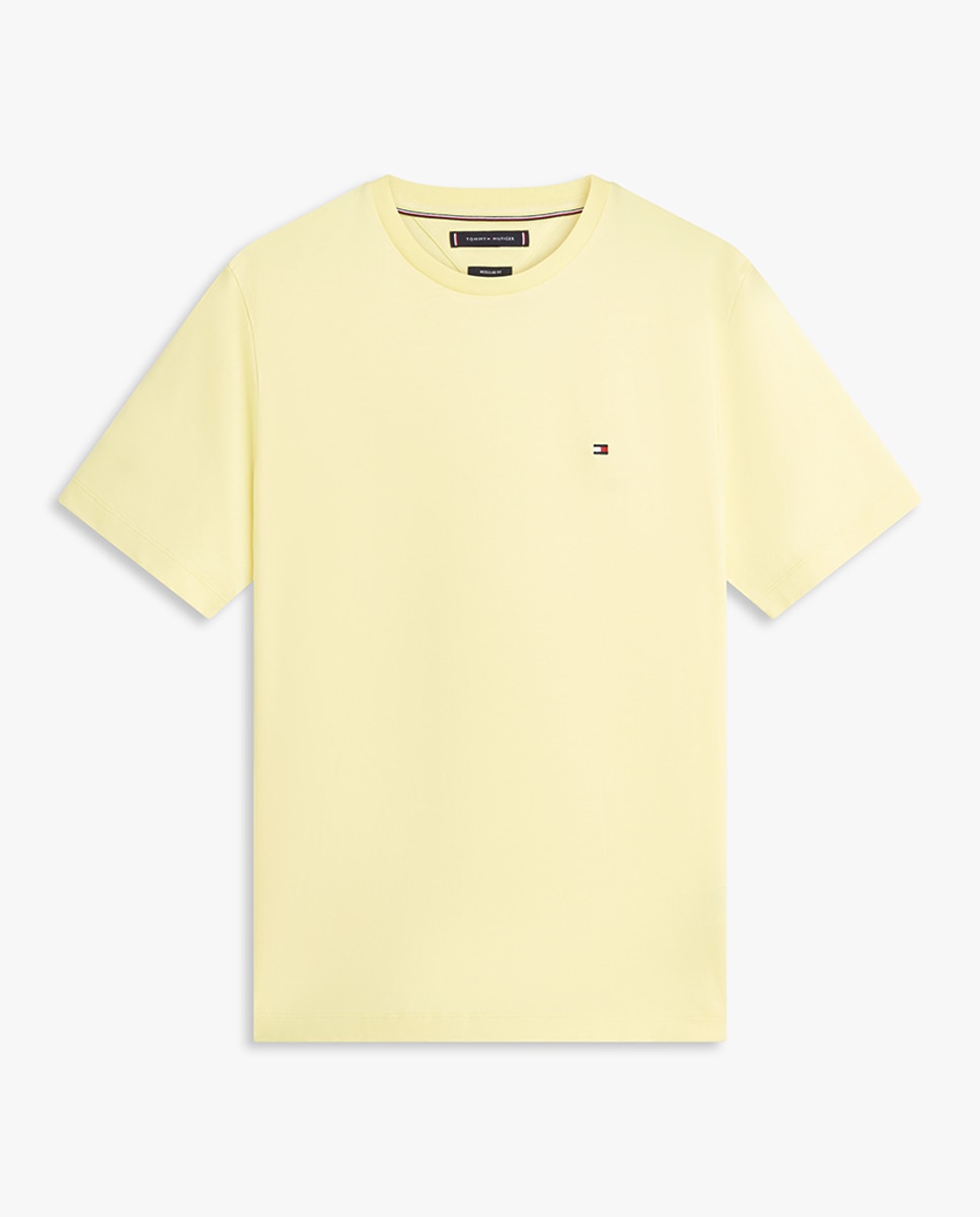 Camiseta de hombre regular de manga corta con bandera bordada - Tommy Hilfiger - Rosa Amarillo-4