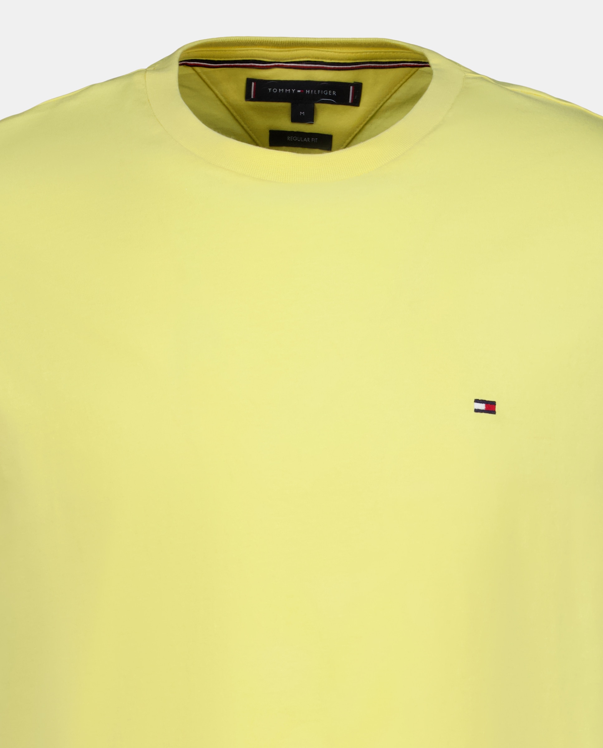 Camiseta de hombre regular de manga corta con bandera bordada - Tommy Hilfiger - Rosa Amarillo-5