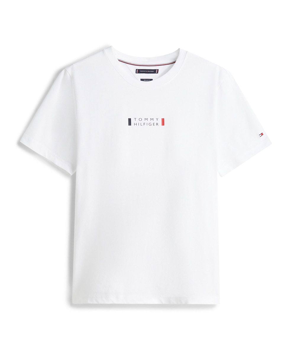 T-shirt de Manga Curta com Gola Redonda Branco-4