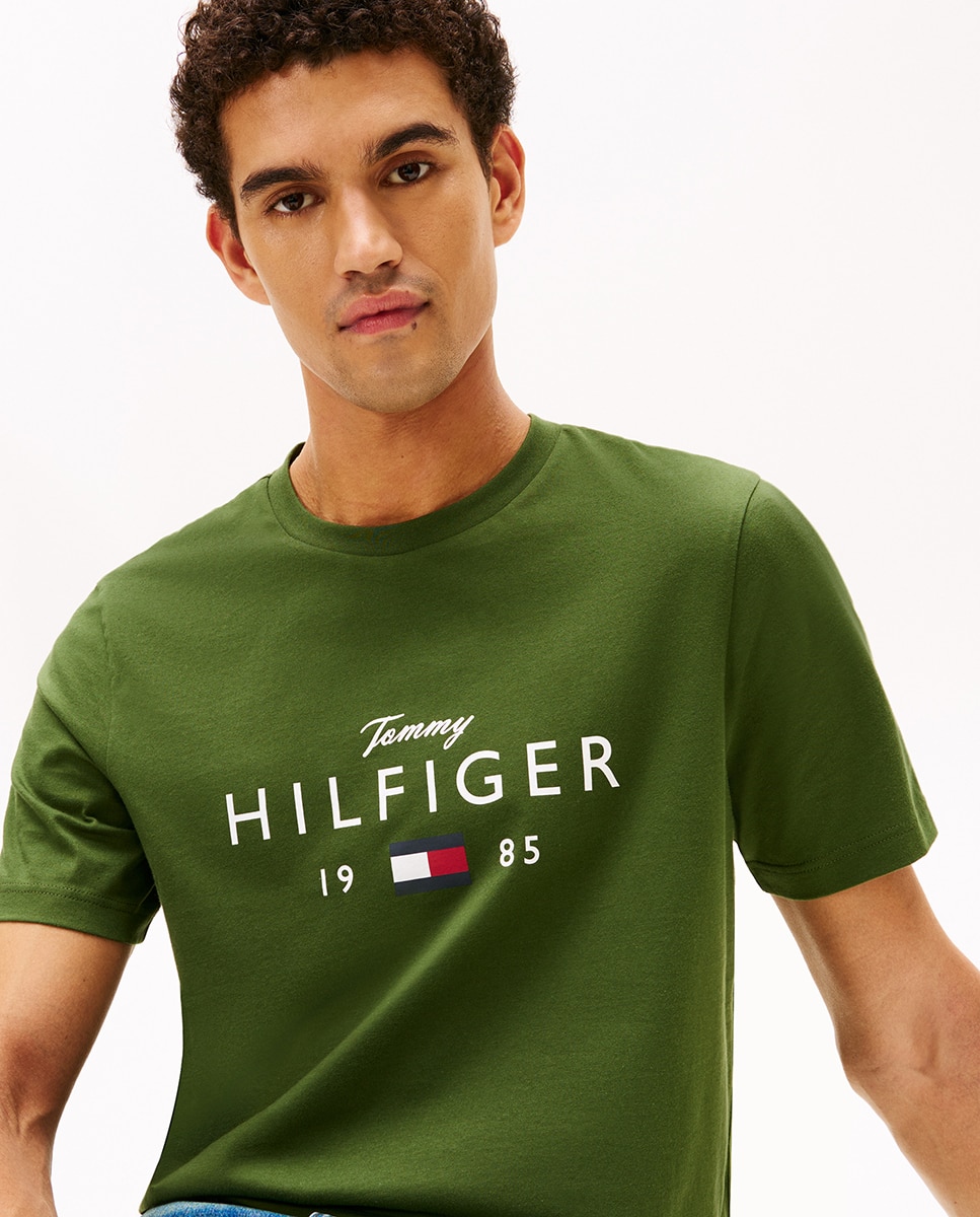 T-shirt de Manga Curta com Gola Redonda Verde-3