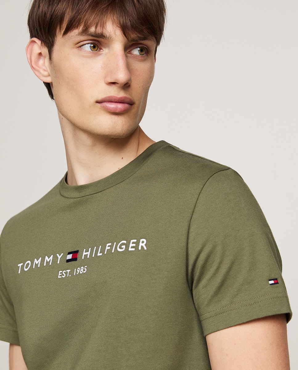 T-shirt de homem vermelha de manga curta Verde-militar-3