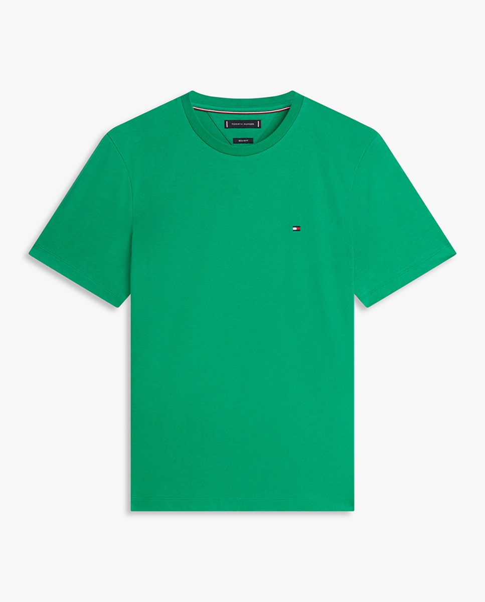 T-shirt Regular de Manga Curta com Bandeira Bordada Verde-4