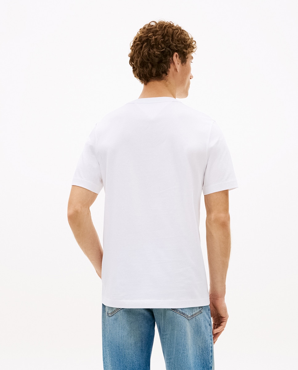 T-shirt de Manga Curta com Gola Redonda Branco-2