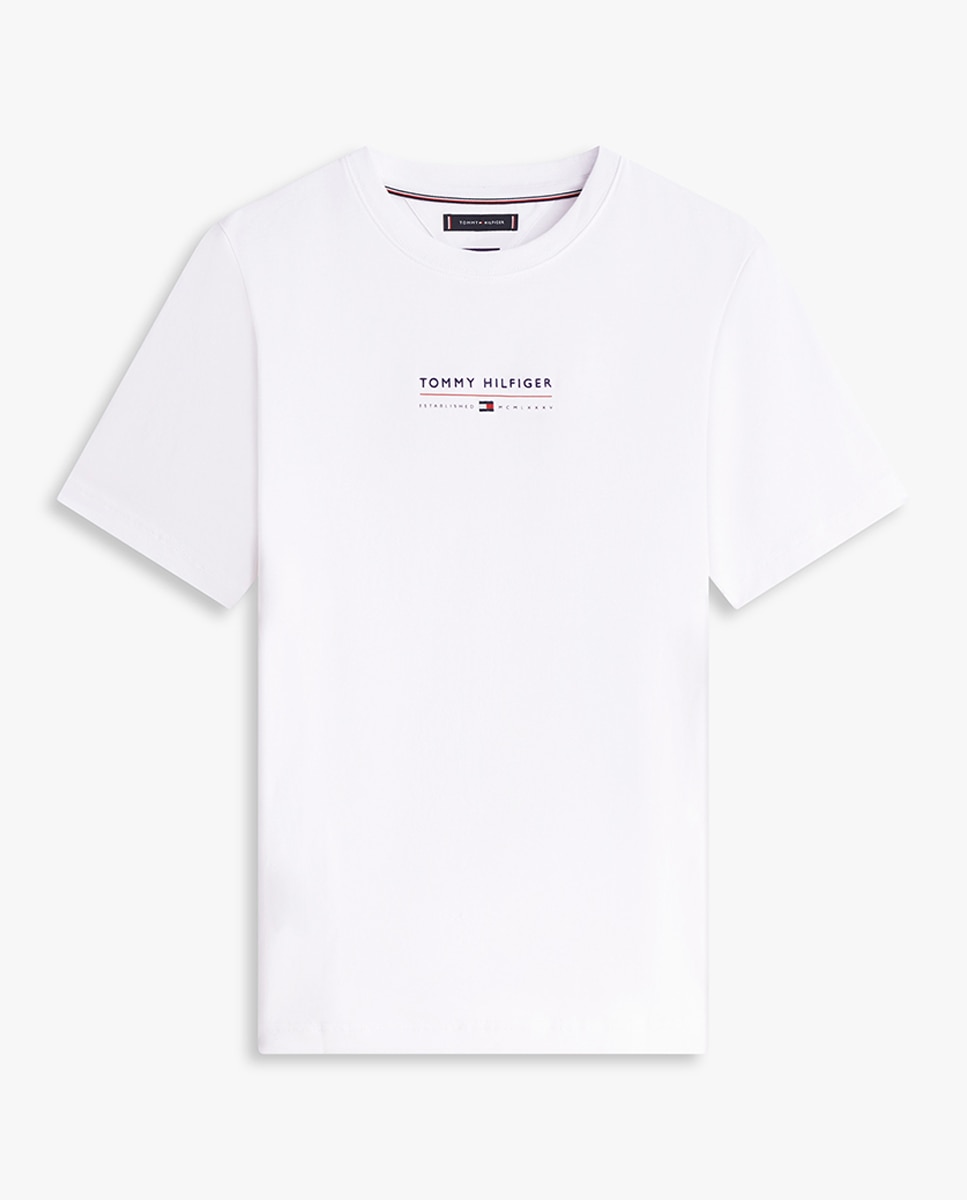 T-shirt de Manga Curta com Gola Redonda Branco-4