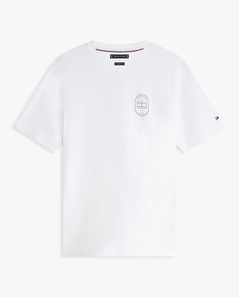T-shirt de Manga Curta com Gola Redonda Branco-4
