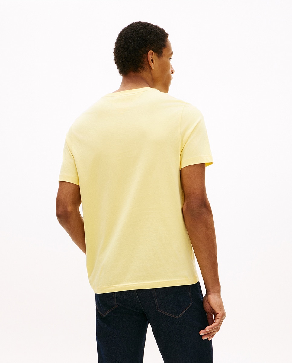 T-shirt de Manga Curta com Gola Redonda Amarelo-2