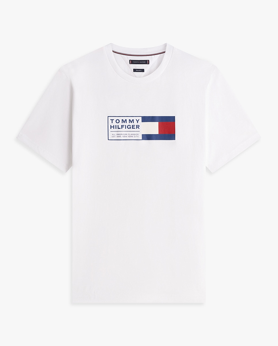 T-shirt de Manga Curta com Gola Redonda Branco-4