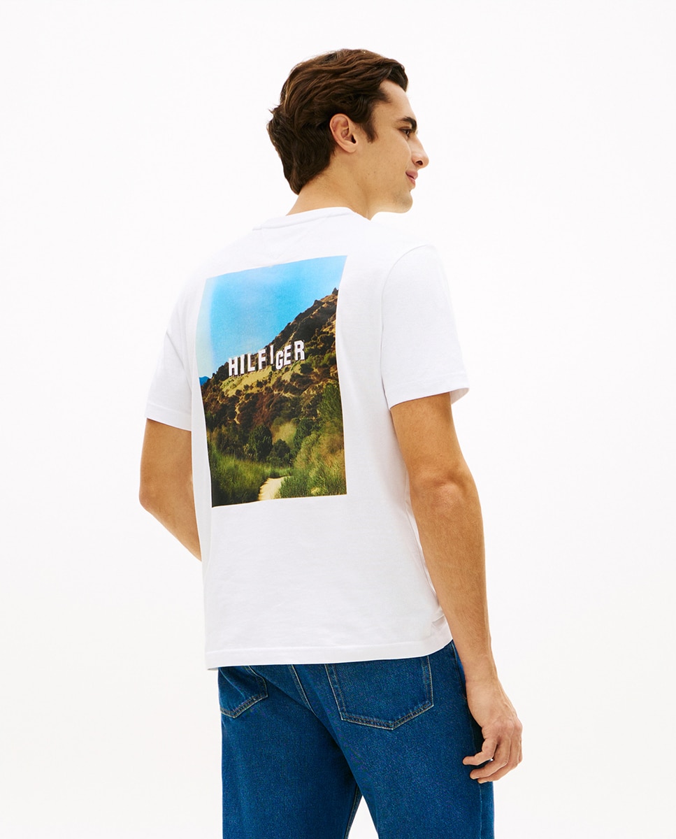 T-shirt de Manga Curta com Gola Redonda Branco-2