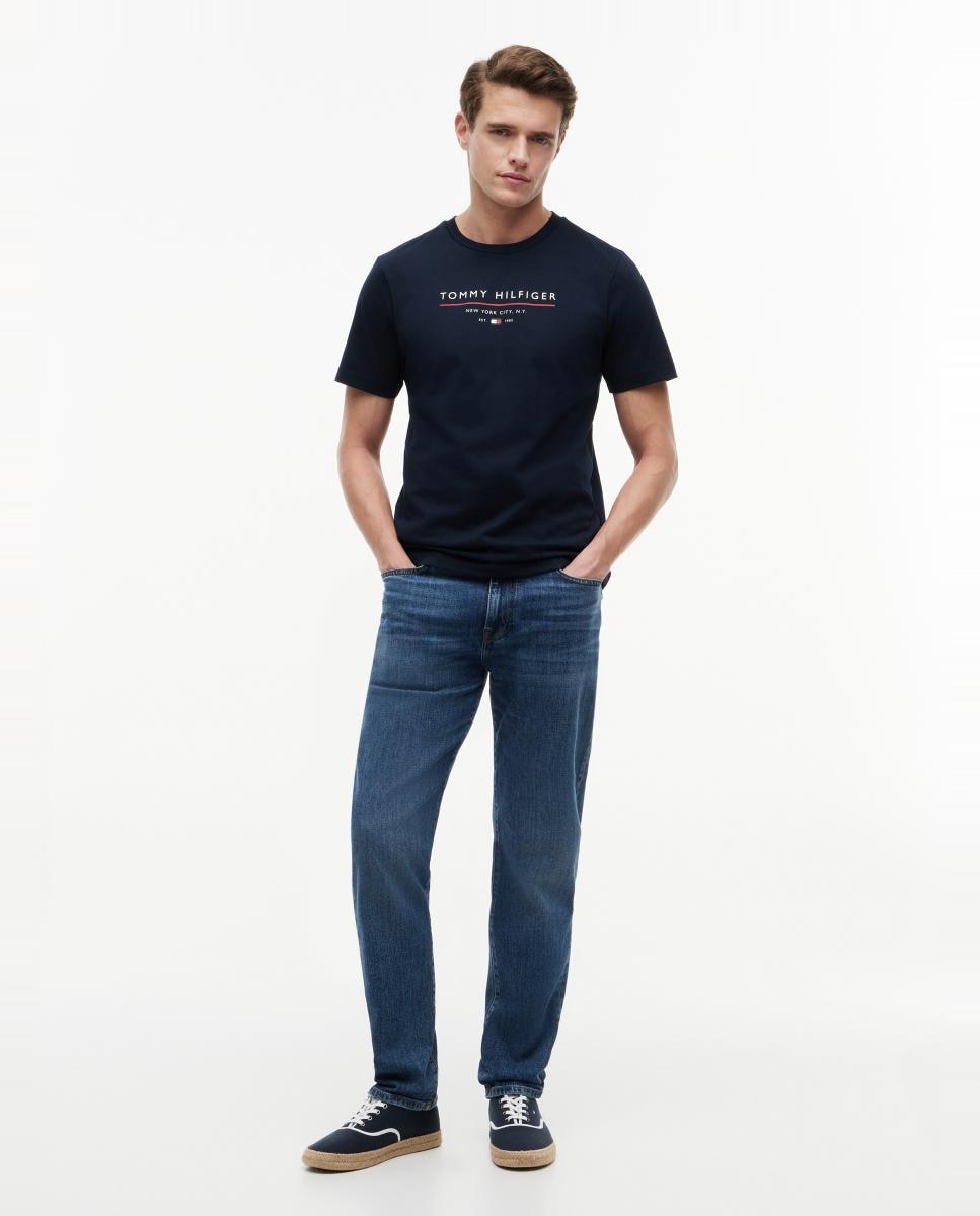 Camisa de caballero con logo impreso en el pecho - Tommy Hilfiger - Azul marino Azul marino-7