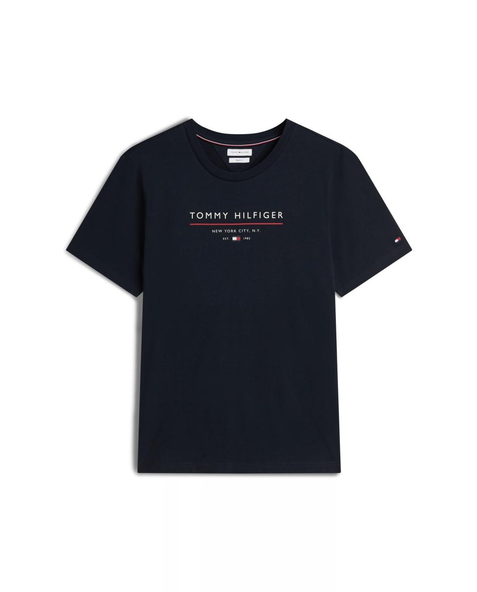 Camisa de caballero con logo impreso en el pecho - Tommy Hilfiger - Azul marino Azul marino-5
