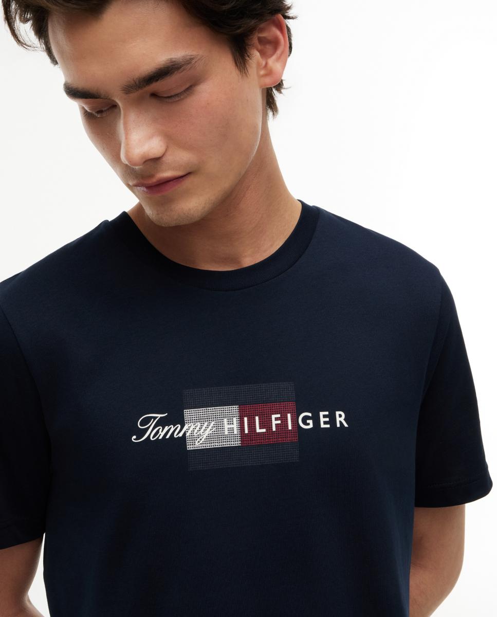 Camiseta de caballero con branding impreso en el pecho - Tommy Hilfiger - Azul marino Azul marino-3