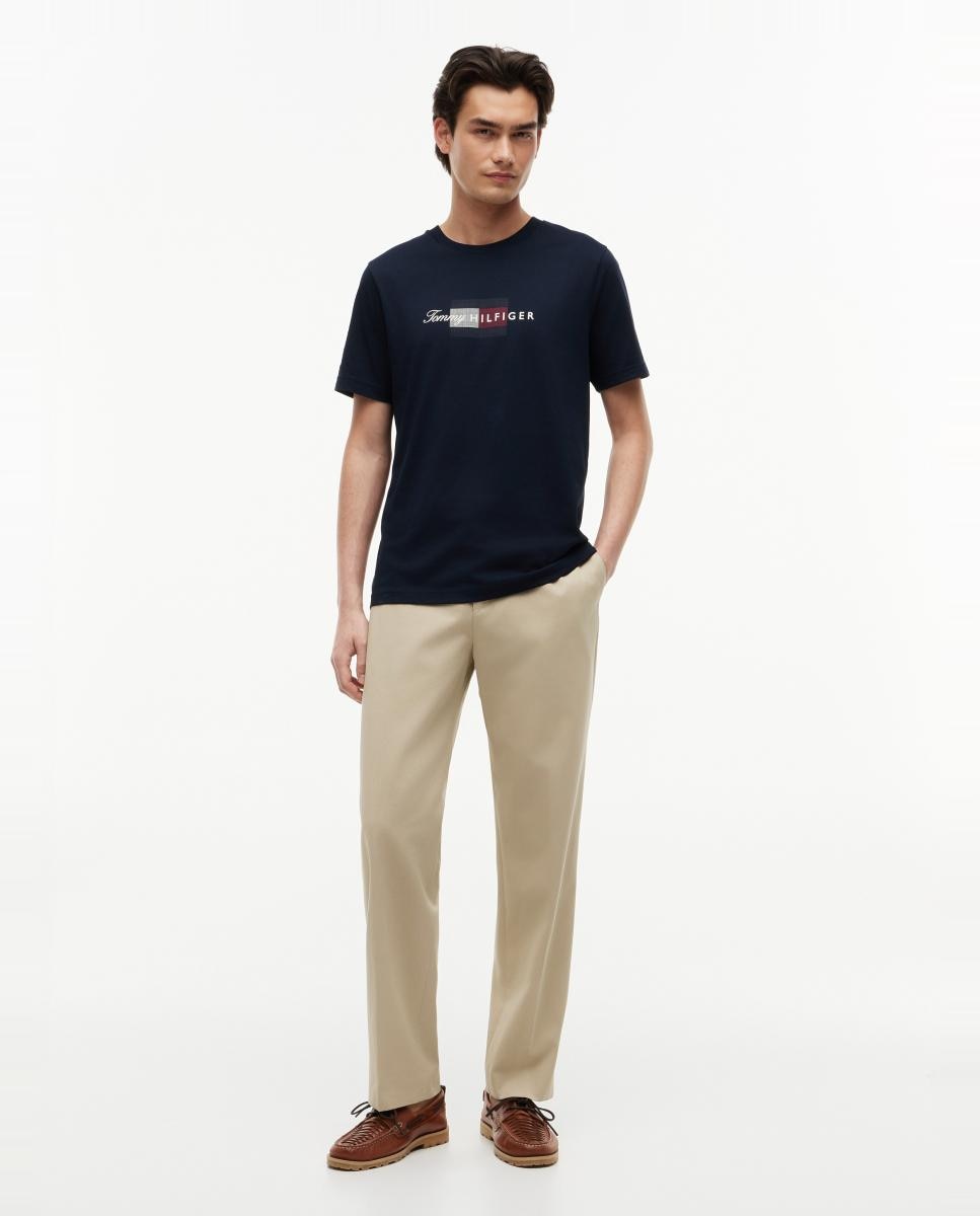 Camiseta de caballero con branding impreso en el pecho - Tommy Hilfiger - Azul marino Azul marino-6