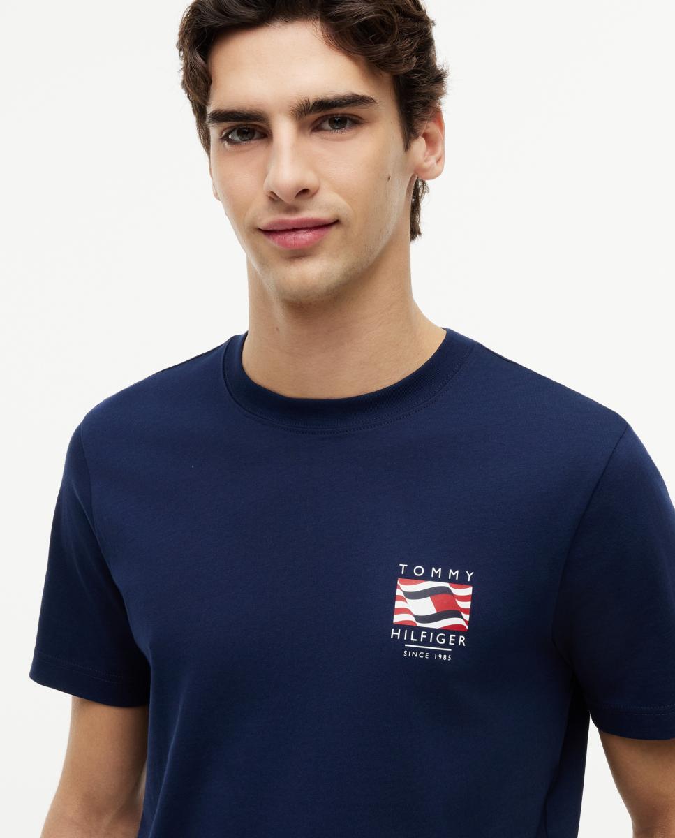 Camiseta de caballero con branding impreso en el pecho - Tommy Hilfiger - Azul marino Azul marino-3