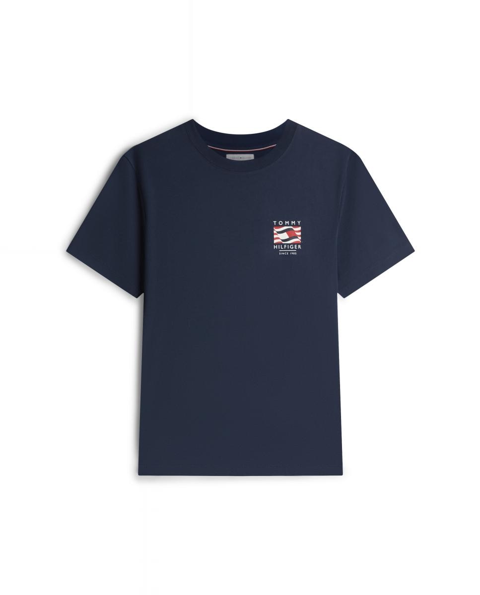 Camiseta de caballero con branding impreso en el pecho - Tommy Hilfiger - Azul marino Azul marino-7