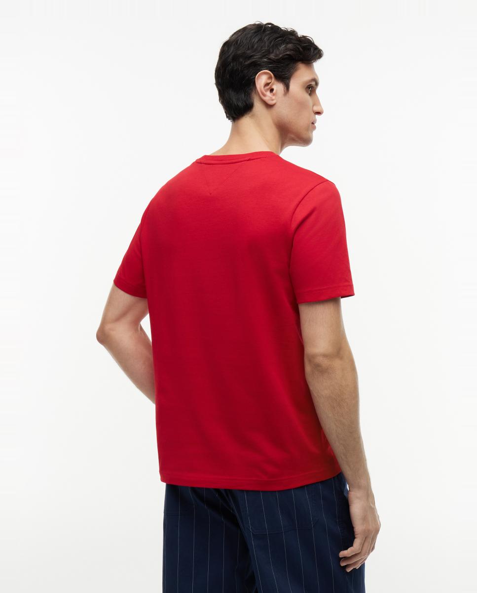 Camiseta de caballero con branding impreso en el pecho - Tommy Hilfiger - Rojo Rojo-2