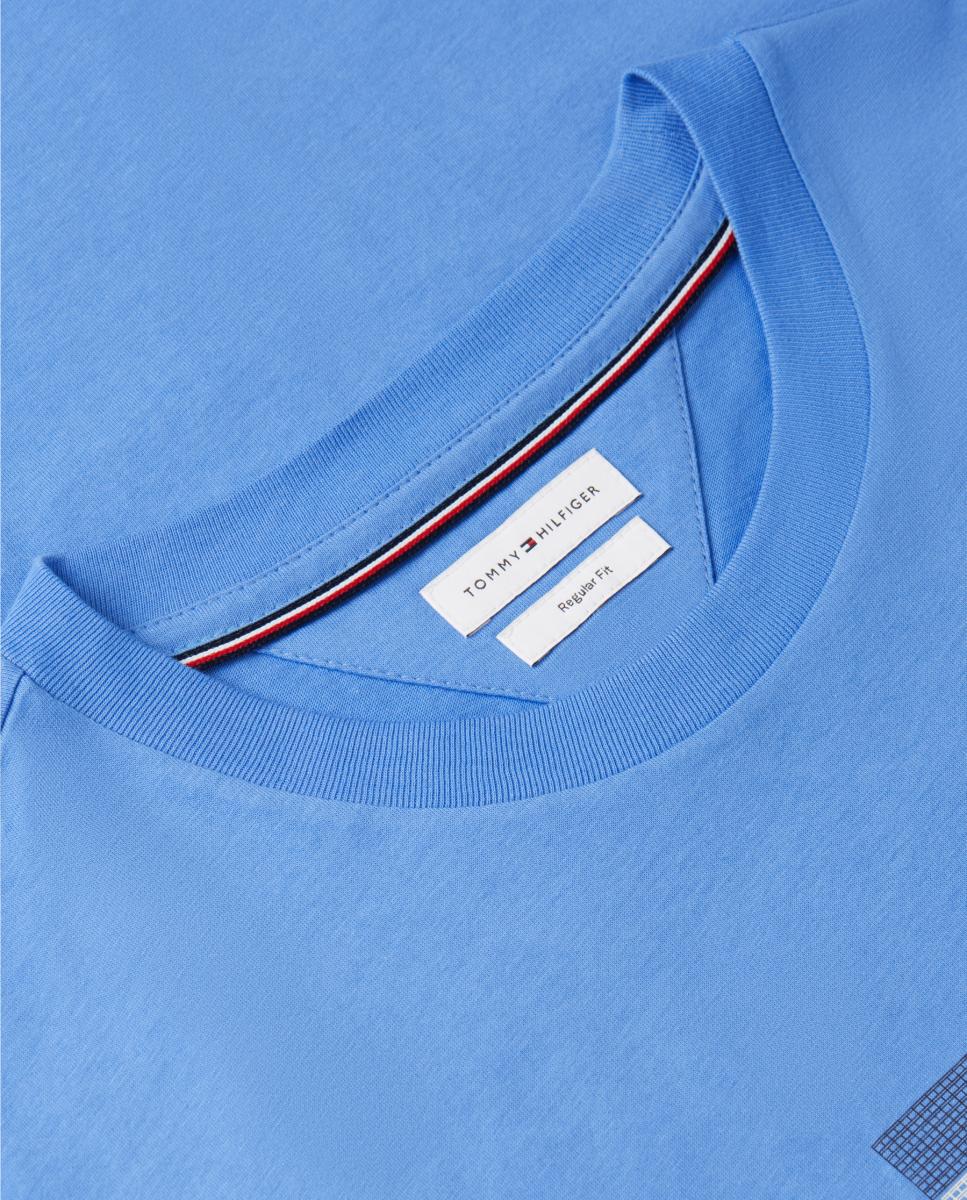 Camiseta de caballero con branding impreso en el pecho - Tommy Hilfiger - Azul celeste Azul celeste-6