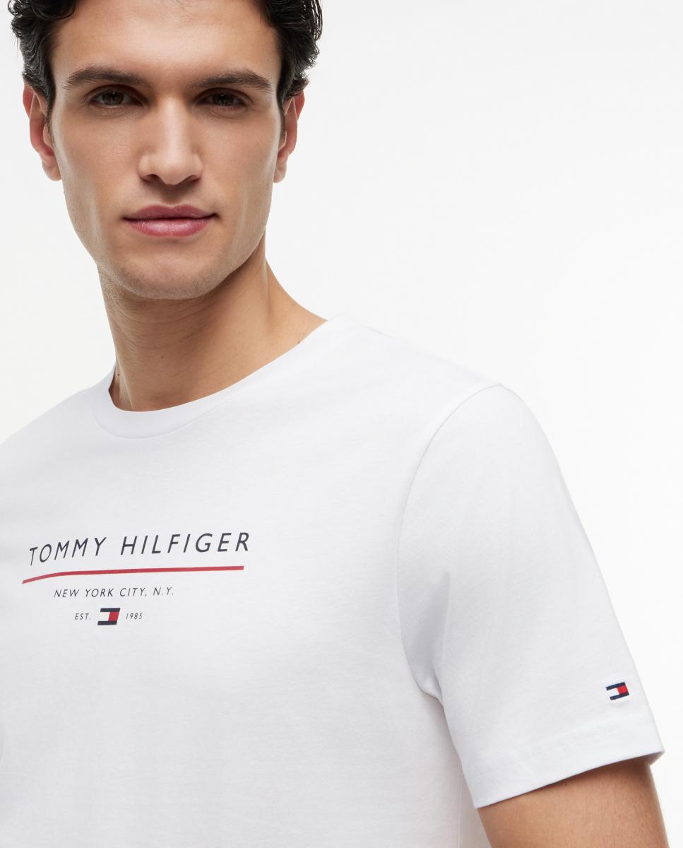 Camisa de caballero con logo impreso en el pecho - Tommy Hilfiger - Blanco Blanco-3
