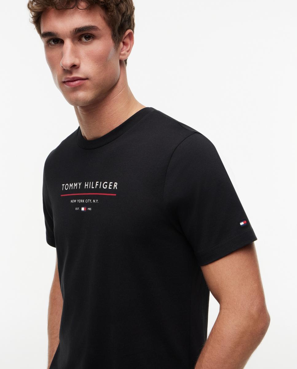 Camisa com Logótipo Impresso no Peito Preto-3